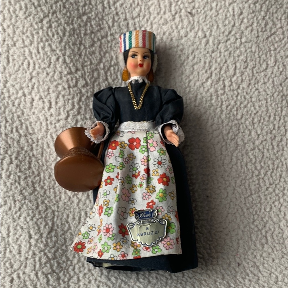 Abruzzi doll from Italy Traditional Doll with Floral Apron